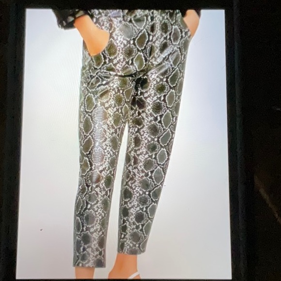 NWT women’s MANGO python print capri pants, size 2 - Picture 2 of 7